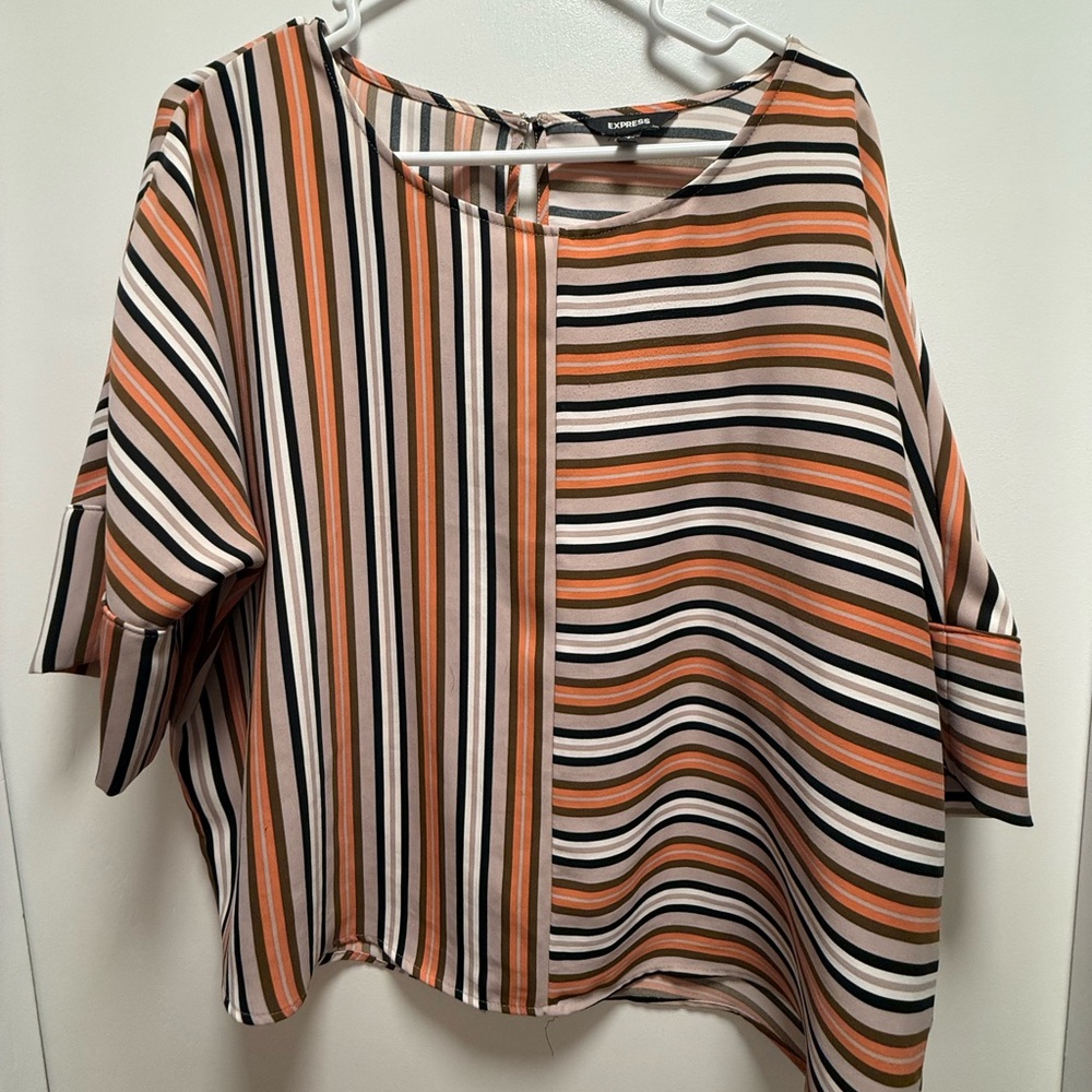 Express Women's Boxy Multicolor Striped Top